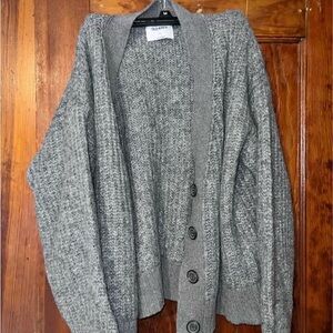 Old Navy Charcoal Knit button down warm cardigan Sweater Sz M